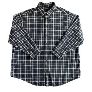 Roundtree‎ Yorke Portuguese Flannel Shirt Men's 3XB Navy White Plaid Button Down